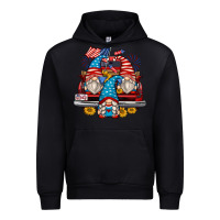Black 4th of july gnomes farm truck Urban Hoodie - Zillion Design Studio