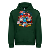 Forest Green 4th of july gnomes farm truck Urban Hoodie - Zillion Design Studio