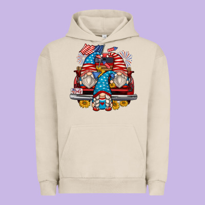 4th Of July Gnomes Farm Truck Urban Hoodie Designed By Zillion Design Studio