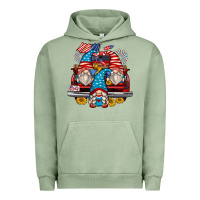 Pigment Oil Green 4th of july gnomes farm truck Urban Hoodie - Zillion Design Studio
