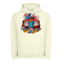 Pigment Pistachio 4th of july gnomes farm truck Urban Hoodie - Zillion Design Studio