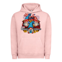 Pigment Salmon 4th of july gnomes farm truck Urban Hoodie - Zillion Design Studio