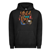 Pigment Black wild and free Urban Hoodie - Zillion Design Studio