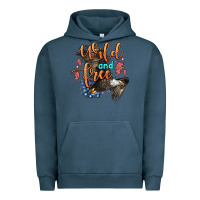 Pigment Midnight Navy wild and free Urban Hoodie - Zillion Design Studio