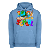 Pigment Pebble Blue 100 days of school Urban Hoodie - texasbilliewilder