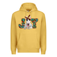 Antique Gold Christmas joy bull terrier Premium Hoodie - RanaPortraitStore