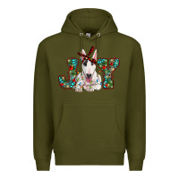 Army Green Christmas joy bull terrier Premium Hoodie - RanaPortraitStore