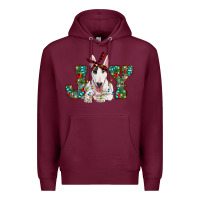 Burgundy Christmas joy bull terrier Premium Hoodie - RanaPortraitStore