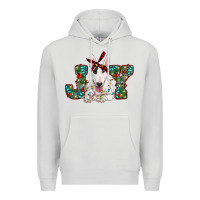 Dove Grey Christmas joy bull terrier Premium Hoodie - RanaPortraitStore