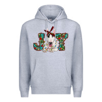 Heather Grey Christmas joy bull terrier Premium Hoodie - RanaPortraitStore
