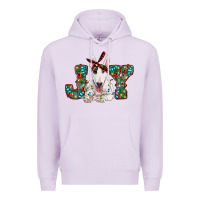 Lilac Christmas joy bull terrier Premium Hoodie - RanaPortraitStore