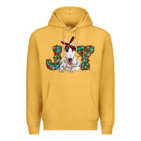 Mustard Christmas joy bull terrier Premium Hoodie - RanaPortraitStore