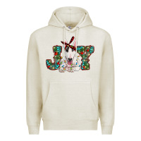 Oatmeal Heather Christmas joy bull terrier Premium Hoodie - RanaPortraitStore