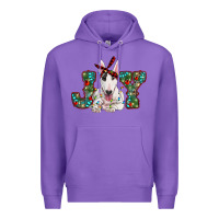 Purple Christmas joy bull terrier Premium Hoodie - RanaPortraitStore