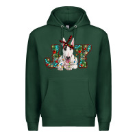 Sports Green Christmas joy bull terrier Premium Hoodie - RanaPortraitStore