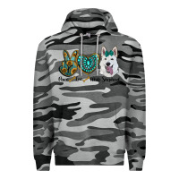 Slate Camo peace love white sepherd Premium Hoodie - RanaPortraitStore