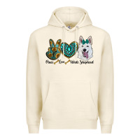 Tofu peace love white sepherd Premium Hoodie - RanaPortraitStore