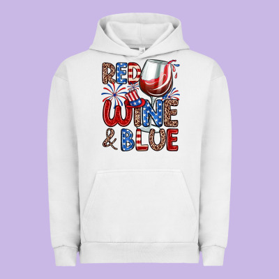 Red Wine And Blue Urban Hoodie Designed By Zillion Design Studio