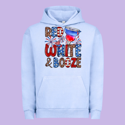 Red White And Booze Urban Hoodie Designed By Zillion Design Studio