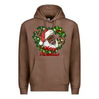 Chestnut merry christmas african american santa with wreath Premium Hoodie - RanaPortraitStore