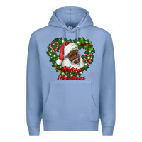 Colony Blue merry christmas african american santa with wreath Premium Hoodie - RanaPortraitStore