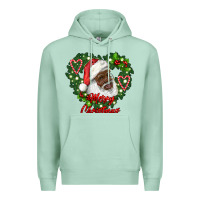 Seafoam merry christmas african american santa with wreath Premium Hoodie - RanaPortraitStore