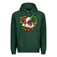 Sports Green merry christmas african american santa with wreath Premium Hoodie - RanaPortraitStore