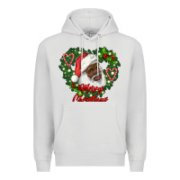 Dove Grey merry christmas african american santa with wreath Premium Hoodie - RanaPortraitStore