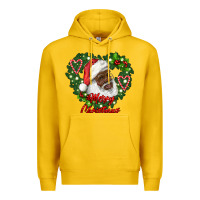 Lemon merry christmas african american santa with wreath Premium Hoodie - RanaPortraitStore