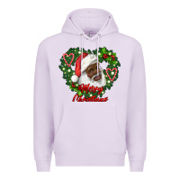 Lilac merry christmas african american santa with wreath Premium Hoodie - RanaPortraitStore