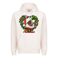 Pale Pink merry christmas african american santa with wreath Premium Hoodie - RanaPortraitStore