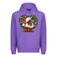 Purple merry christmas african american santa with wreath Premium Hoodie - RanaPortraitStore