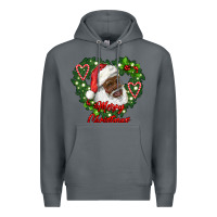 Rock merry christmas african american santa with wreath Premium Hoodie - RanaPortraitStore