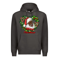 Smoke merry christmas african american santa with wreath Premium Hoodie - RanaPortraitStore