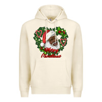 Tofu merry christmas african american santa with wreath Premium Hoodie - RanaPortraitStore