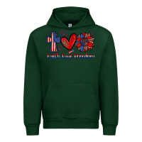 Forest Green faith love freedom Urban Hoodie - Zillion Design Studio