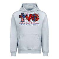 Heather Grey faith love freedom Urban Hoodie - Zillion Design Studio