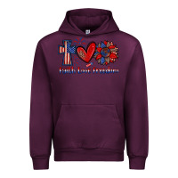 Mauve Wine faith love freedom Urban Hoodie - Zillion Design Studio
