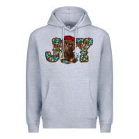 Heather Grey labrador retriever christmas joy Premium Hoodie - RanaPortraitStore