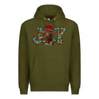 Army Green labrador retriever christmas joy Premium Hoodie - RanaPortraitStore