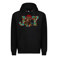 Black labrador retriever christmas joy Premium Hoodie - RanaPortraitStore