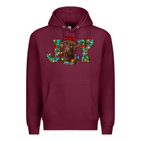 Burgundy labrador retriever christmas joy Premium Hoodie - RanaPortraitStore