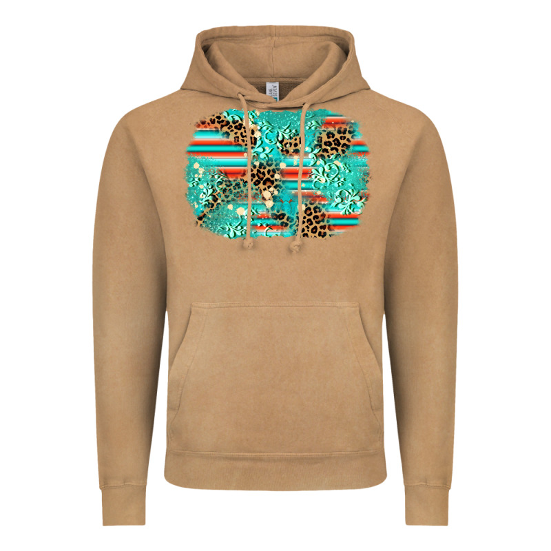 Leopard Turquoise Glitter Background Vintage Hoodie by AdoDesignShop | Teevron