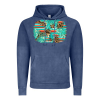 Vintage Denim leopard turquoise glitter background Vintage Hoodie - AdoDesignShop