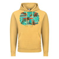 Vintage Mustard leopard turquoise glitter background Vintage Hoodie - AdoDesignShop