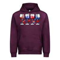Mauve Wine American wine glasses Urban Hoodie - Zillion Design Studio