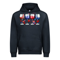 Navy American wine glasses Urban Hoodie - Zillion Design Studio