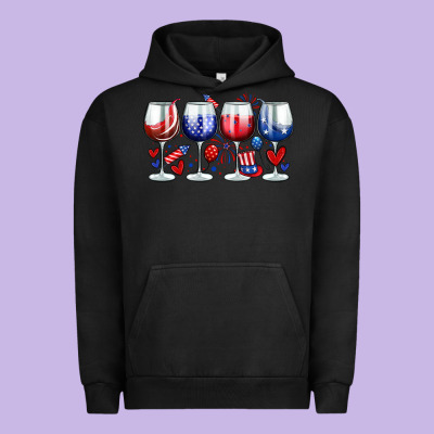 American Wine Glasses Urban Hoodie Designed By Zillion Design Studio