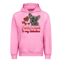 Fuchsia Pink my frenchie is my valentine Urban Hoodie - RanaPortraitStore