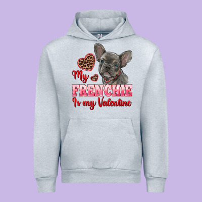 My Frenchie Is My Valentine Urban Hoodie Designed By Ranaportraitstore